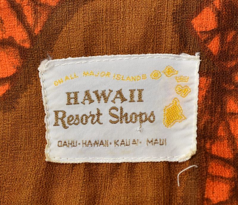 70s【USA製】【ビンテージ】ハワイ製【RESORT SHOPS】【ブラウン