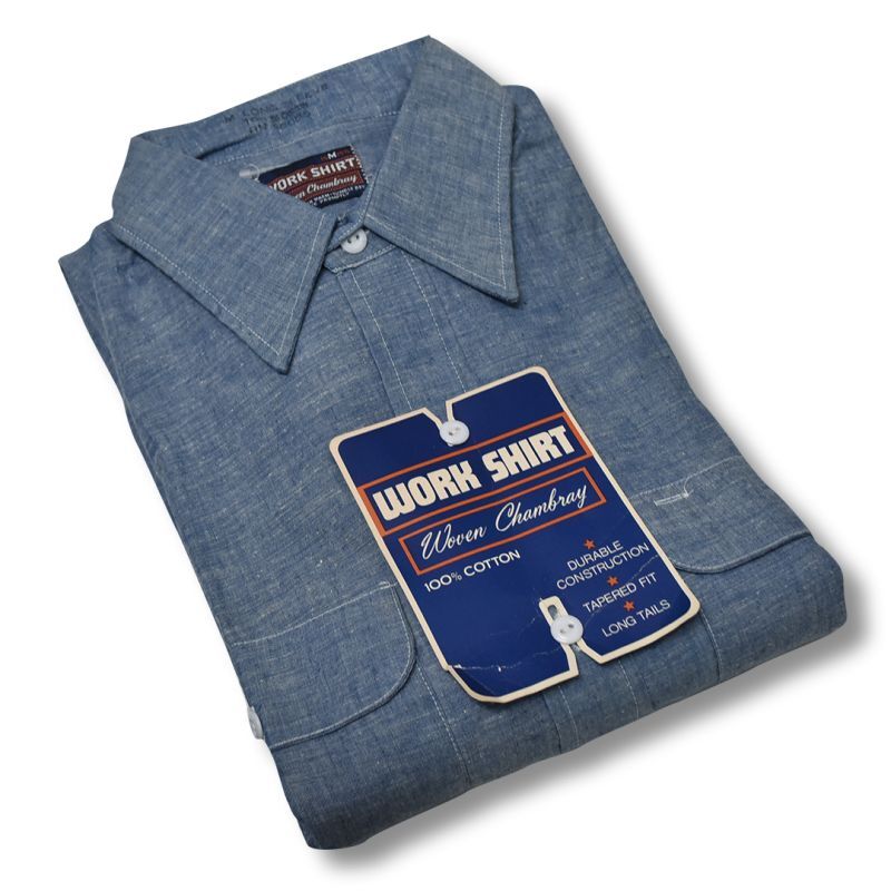 デッドストック】【ビンテージ】【WORK SHIRT】【シャンブレーシャツ 