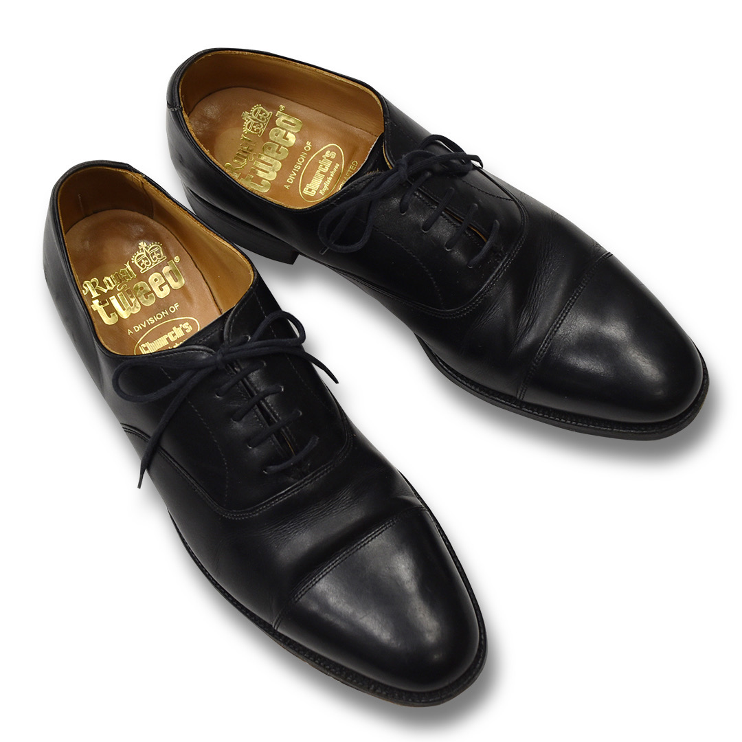 【訳あり】Church's チャーチ　HONG KONG  ストレートチップ BLACK （LAST 136） 【Fitting G】 ≪UK直輸入・正規品≫ UK8.0(26.5ｃｍ)