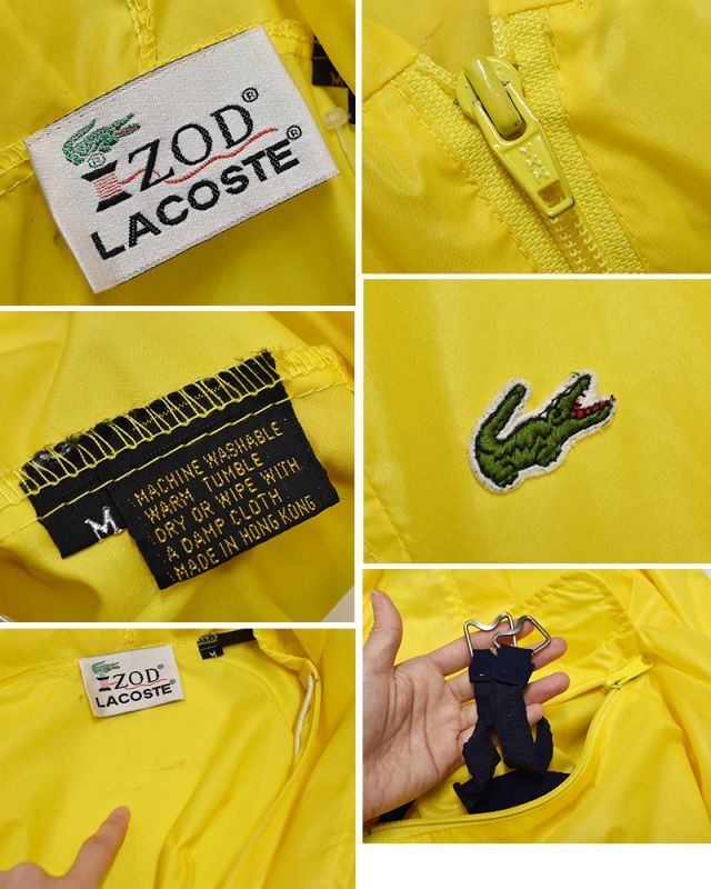 【IZOD LACOSTE】【ラコステ】【黄色】ナイロン【アノラックパーカー】【サイズＭ】