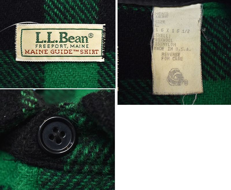 USA製【ビンテージ】【L.L.Bean 】【LLビーン】【緑X黒