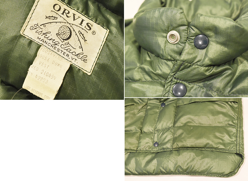 70's【ビンテージ】【ORVIS】オービス【緑】【グースダウンベスト】【サイズＭ程度】 千葉県八千代市勝田台の古着屋ノーウェイホーム