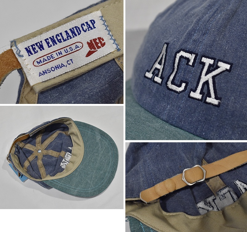 USA製】【ビンテージ】【ACK】【ブルーグレー×緑】【コットン