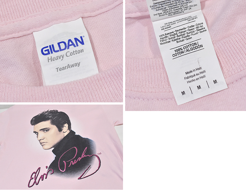 GILDAN】【ギルダン】【エルビスプレスリー】【ピンク】プリント