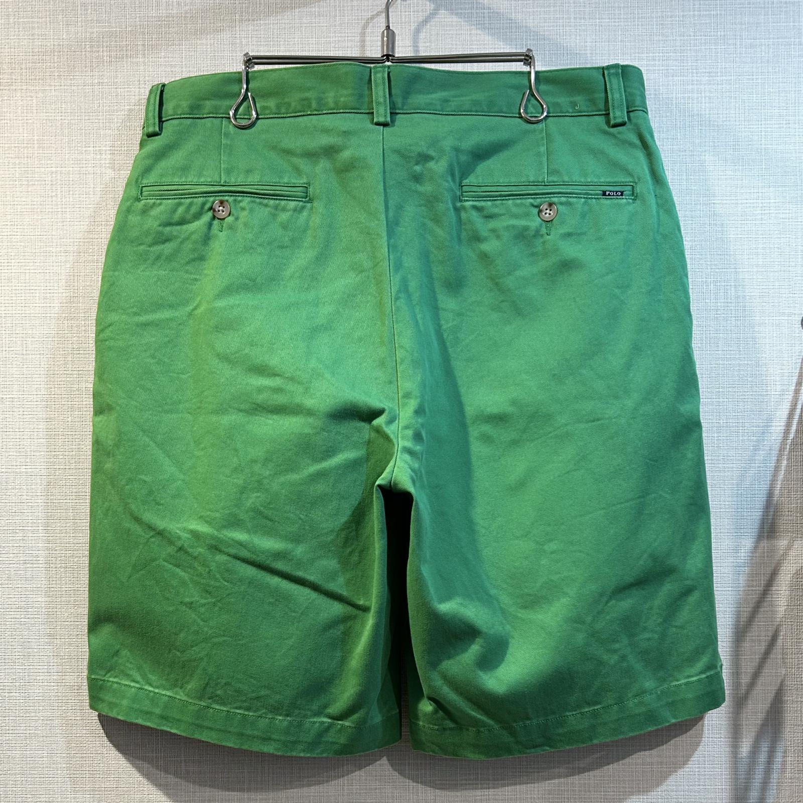 Polo Ralph Lauren オリーブグリーン　ショートパンツ M 90's~【ビンテージ】【POLO RALPH LAUREN】ラルフローレン【緑
