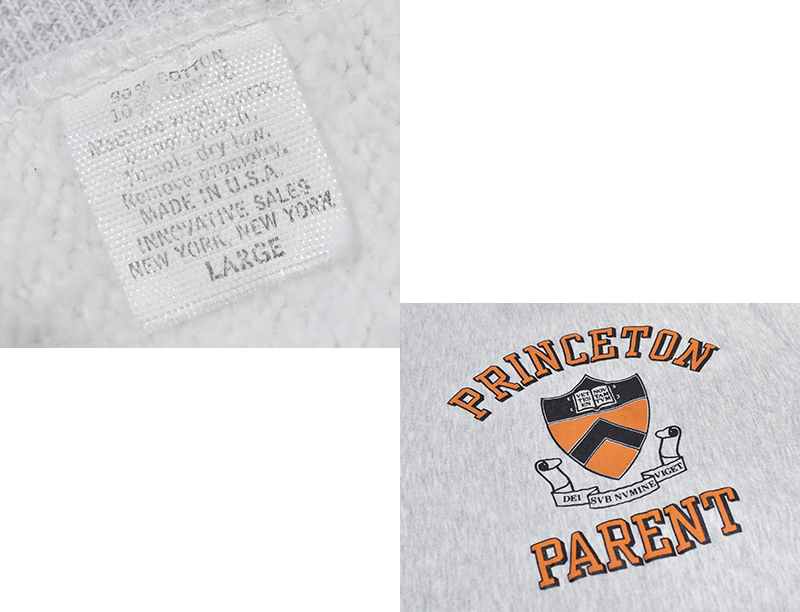USA製 ラッセル PRINCETON スウェット カレッジ ブラック XL 90s USA製 ラッセル カレッジ 3段プリント 半袖Tシャツ 黒 XL
