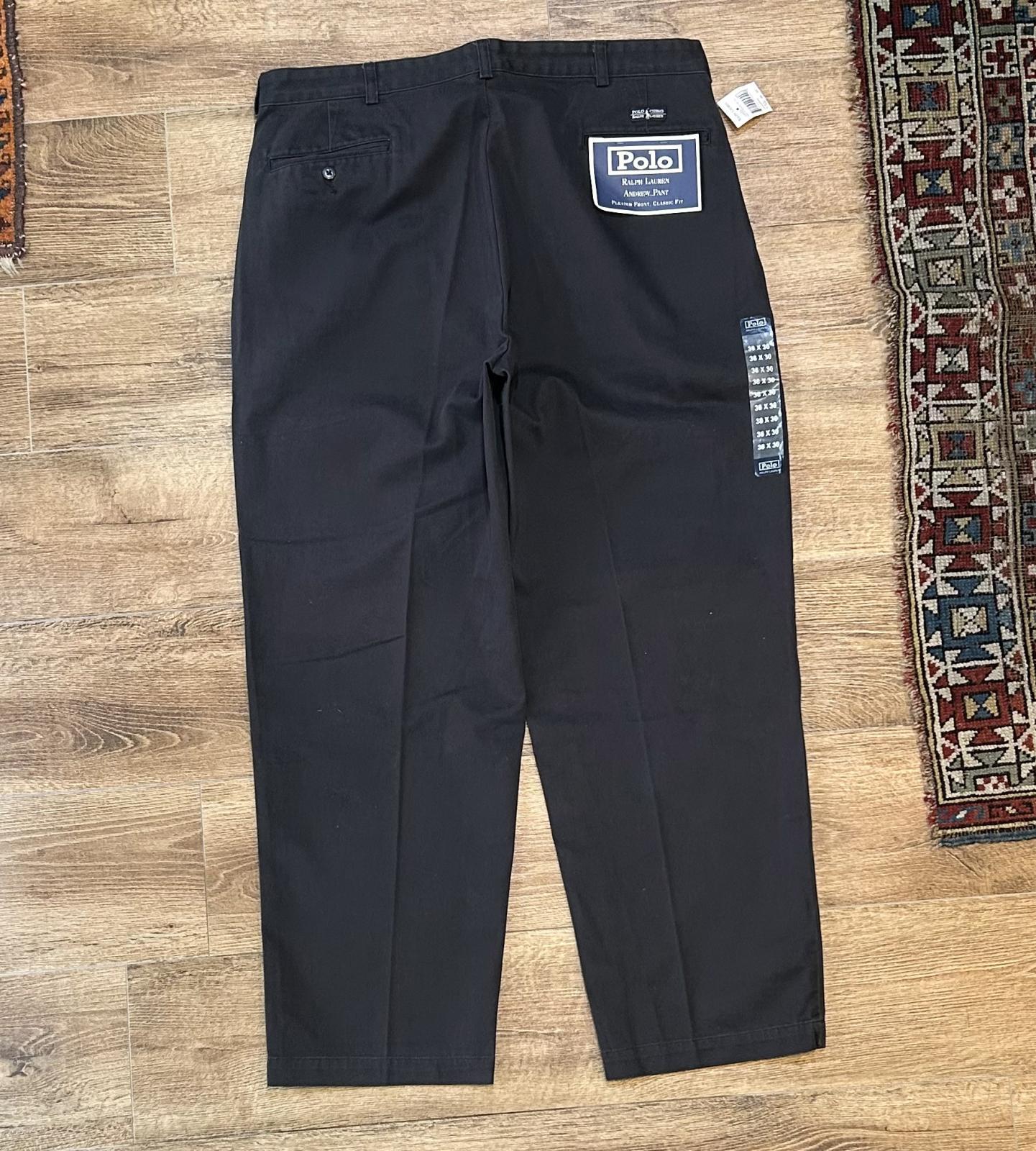 90s Polo by Ralph Lauren アンドリューパンツ 黒 W32 古着 Polo Ralph Lauren 「ANDREW PANT」 太畝 コーデュロイ