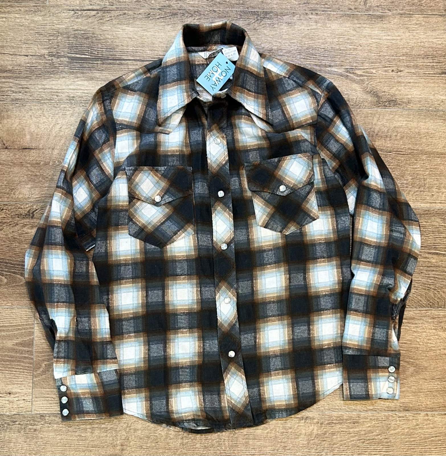 デットストックDead stock ビンテージネルシャツ70s70年代シアーズ紺