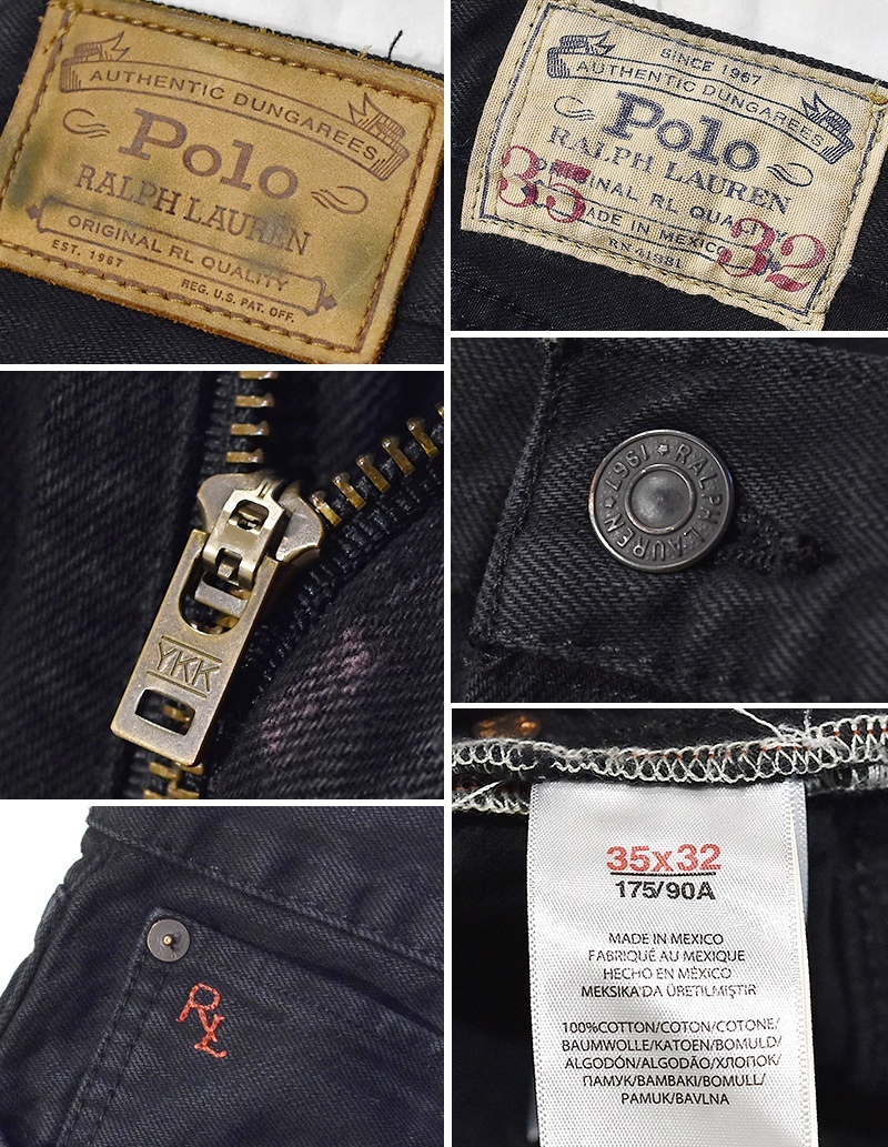 POLO RALPH LAUREN ブラックデニムパンツ 中古・古着通販】POLO RALPH LAUREN (ポロ・ラルフローレン