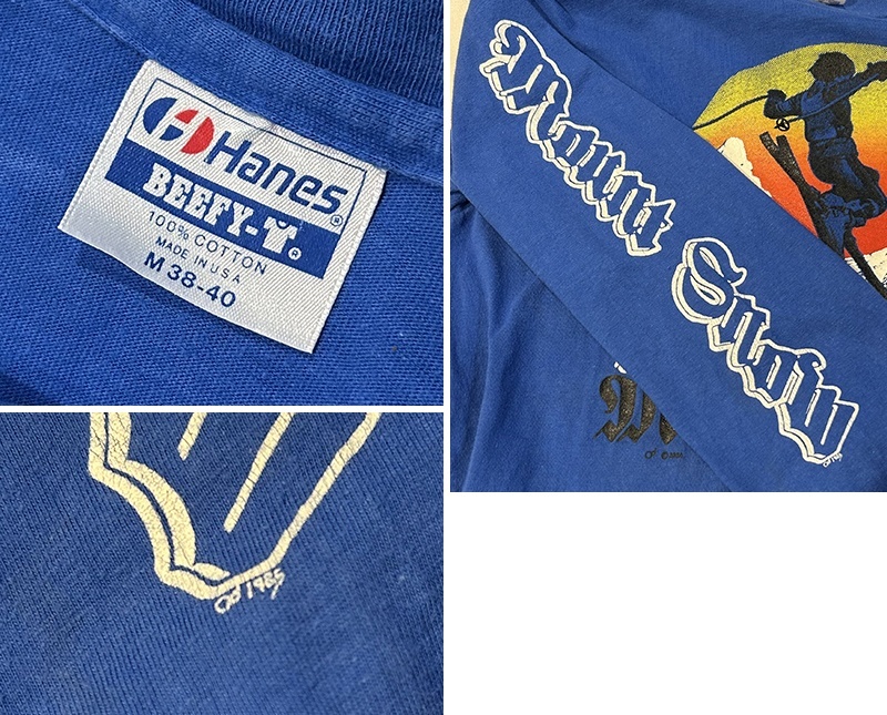 最終値下げ　50s　 ビンテージ　Hanes 90's Hanes COTTON W-PRINT S/S TEE 