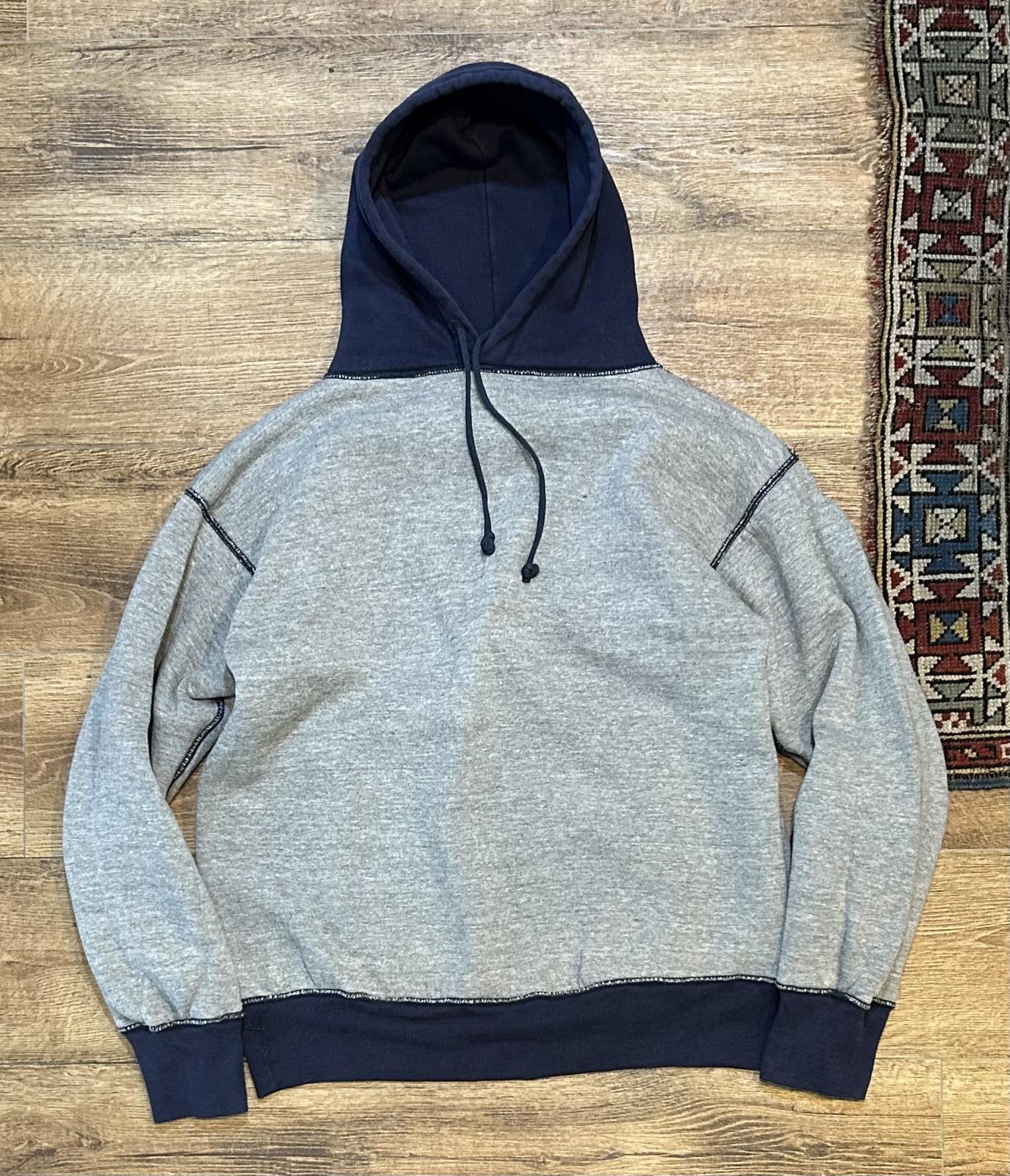 90's【USA製】【ビンテージ】ラッセル【紺xグレー】【ダブルフェイス