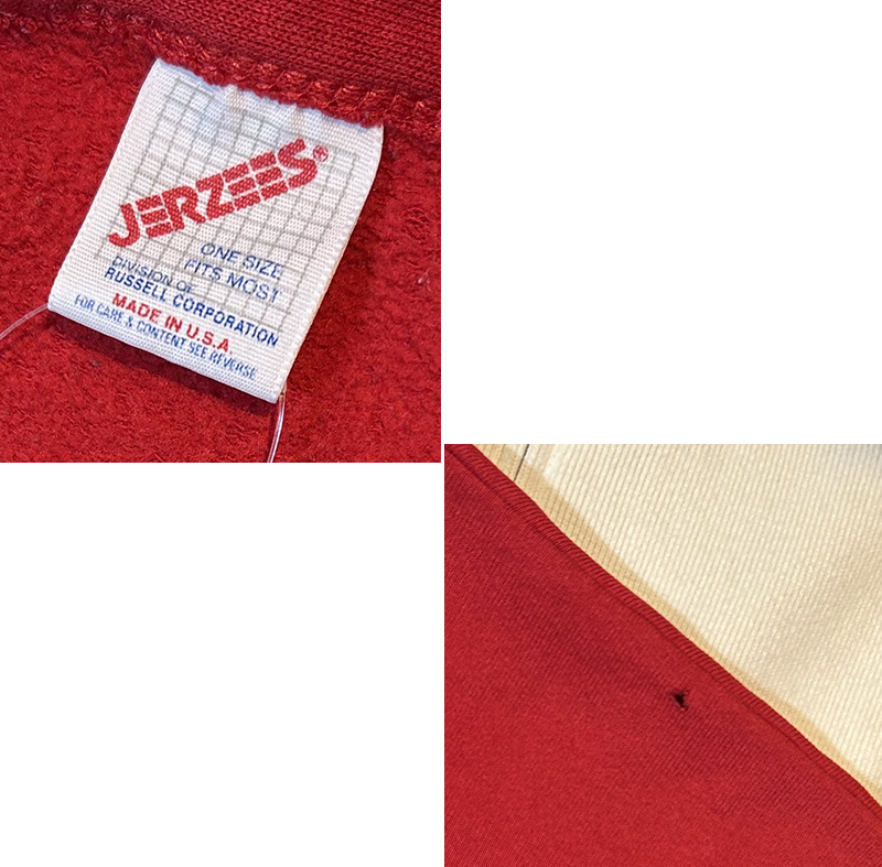 90s JERZEES ジャージーズ カーディガン レッド USA製 Fサイズ 90年代 USA製 JERZEES ジャージーズ スウェットカーディガン