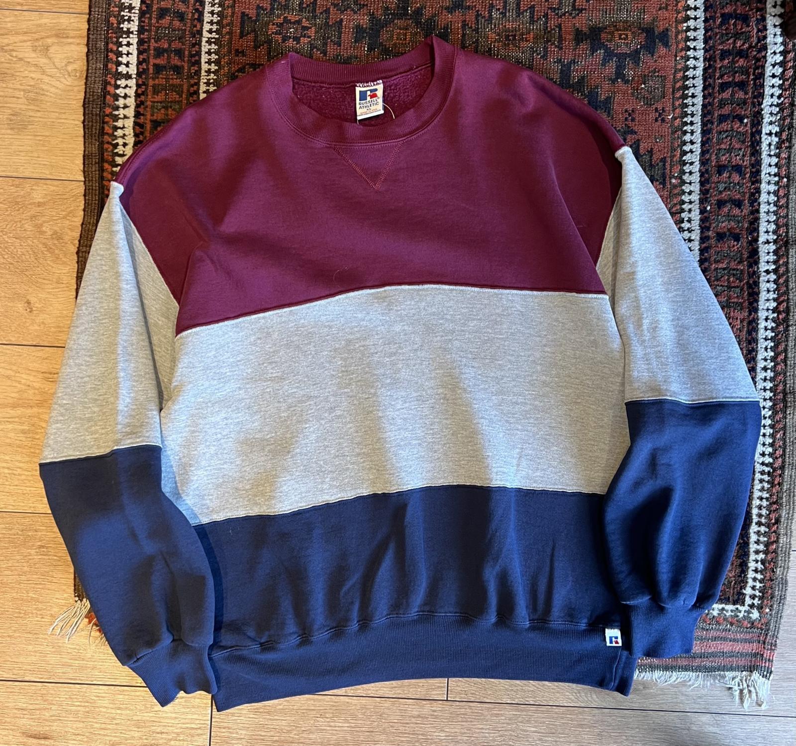 60s ラッセル ヴィンテージスウェット ナス紺 美品 Russell 前V 50's