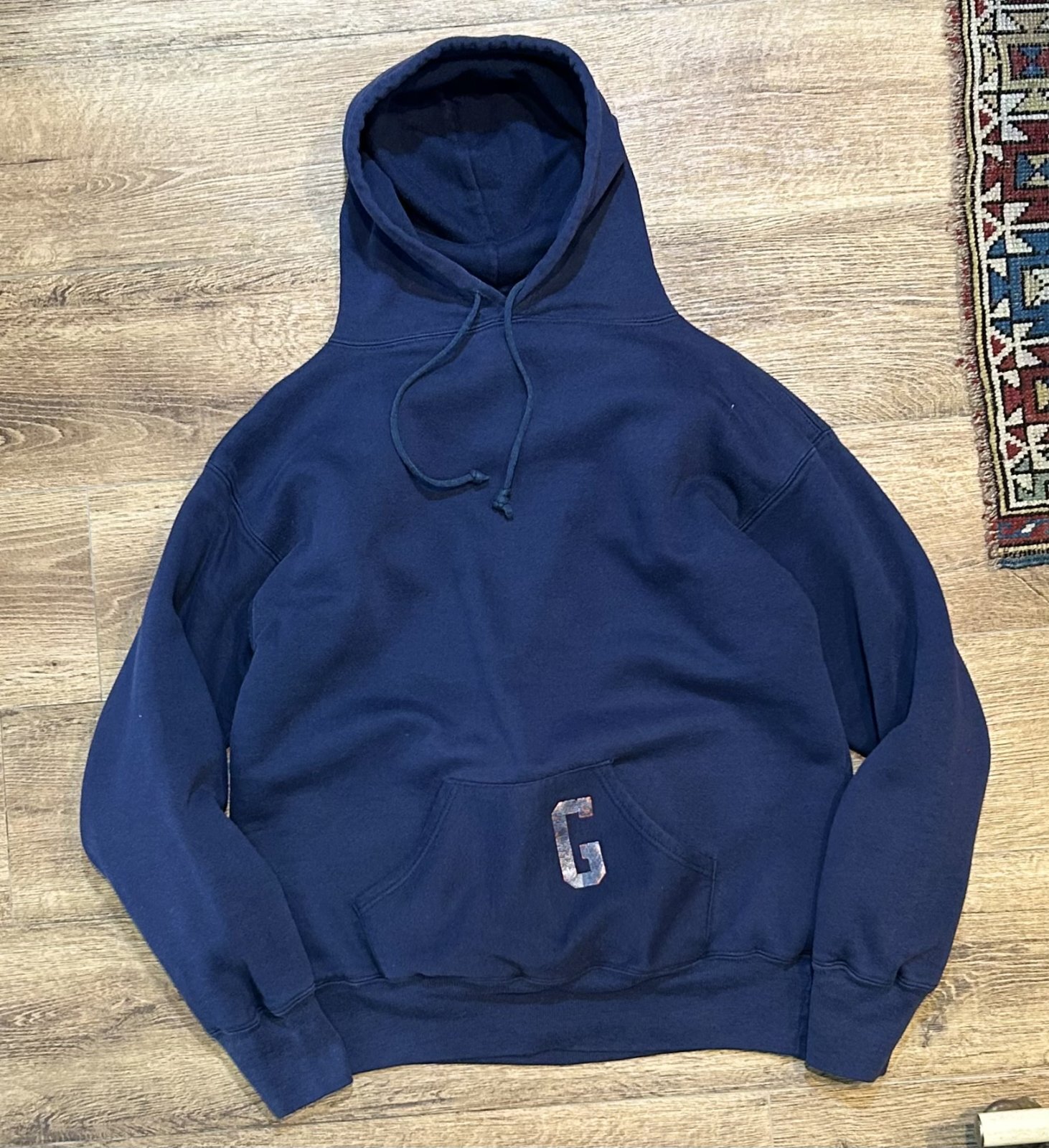 スペシャル神サイズ神フェード90sラッセル無地ZIPパーカーUSA製ナス紺XL 90s RUSSELLラッセル 無地 スウェット ジップパーカー ナス紺