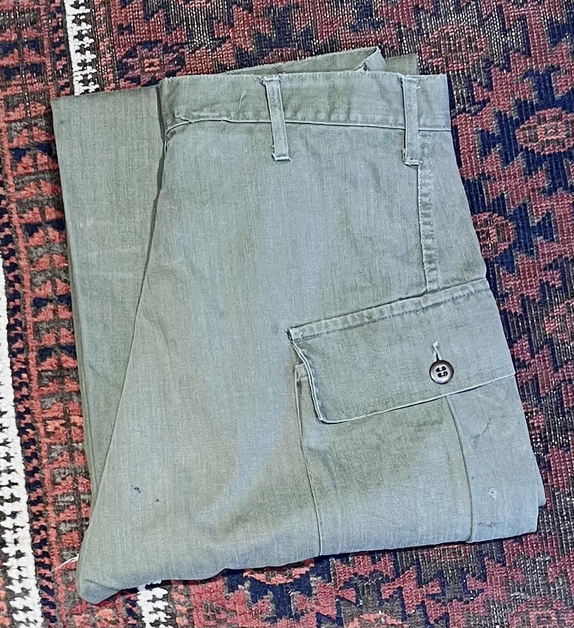 40s】【ビンテージ】米軍実物【U.S.ARMY】【M-43】【HBTパンツ