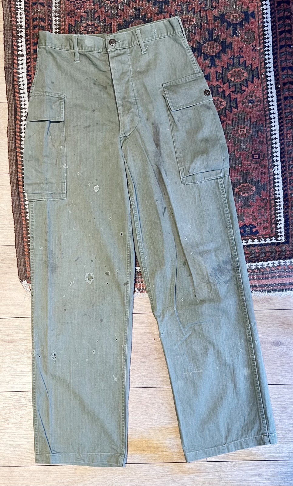 40s】【ビンテージ】米軍実物【U.S.ARMY】【M-43】【HBTパンツ