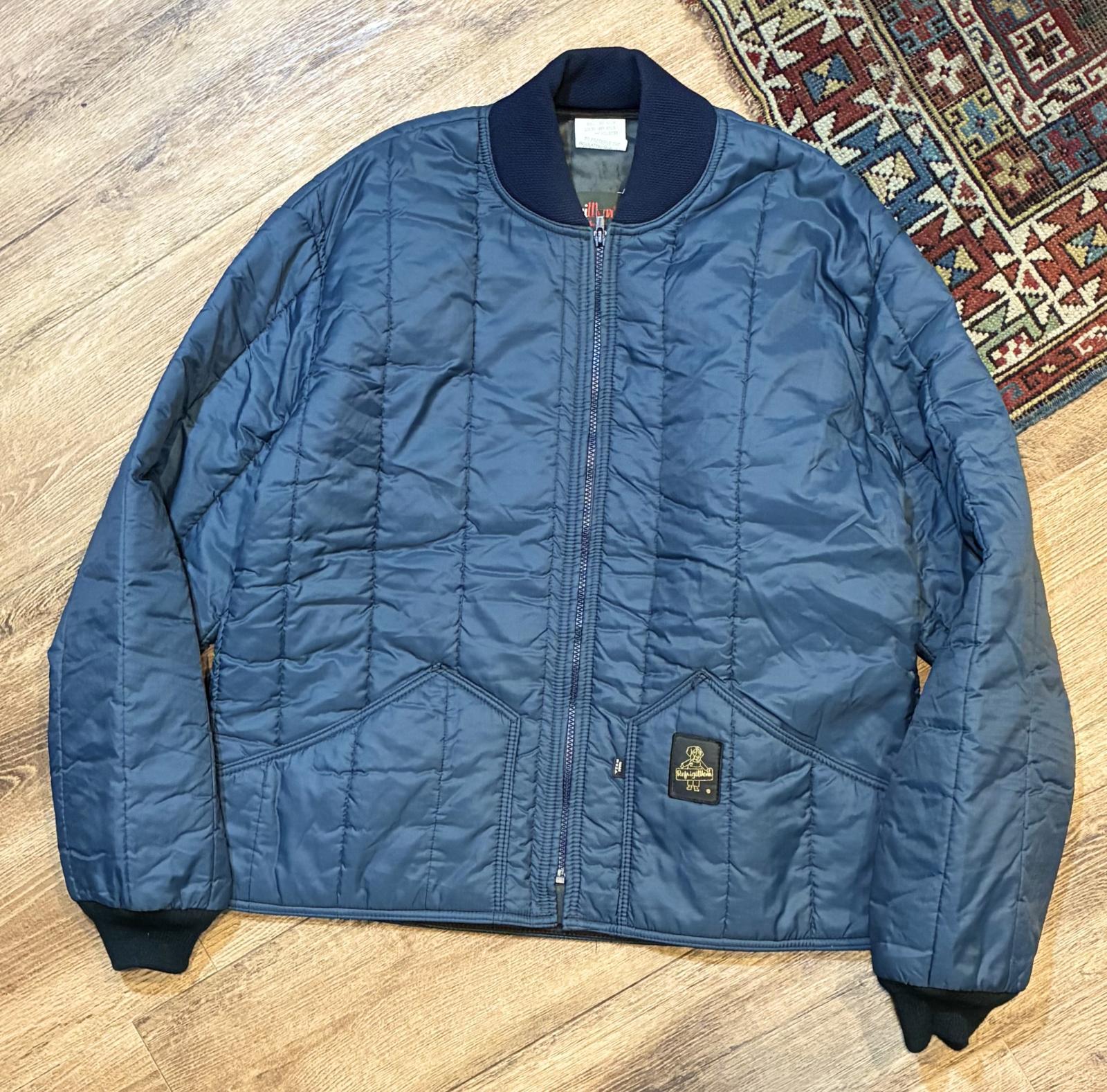 USA製【ビンテージ】【Refrigi Wear】【紺】【キルティングジャケット