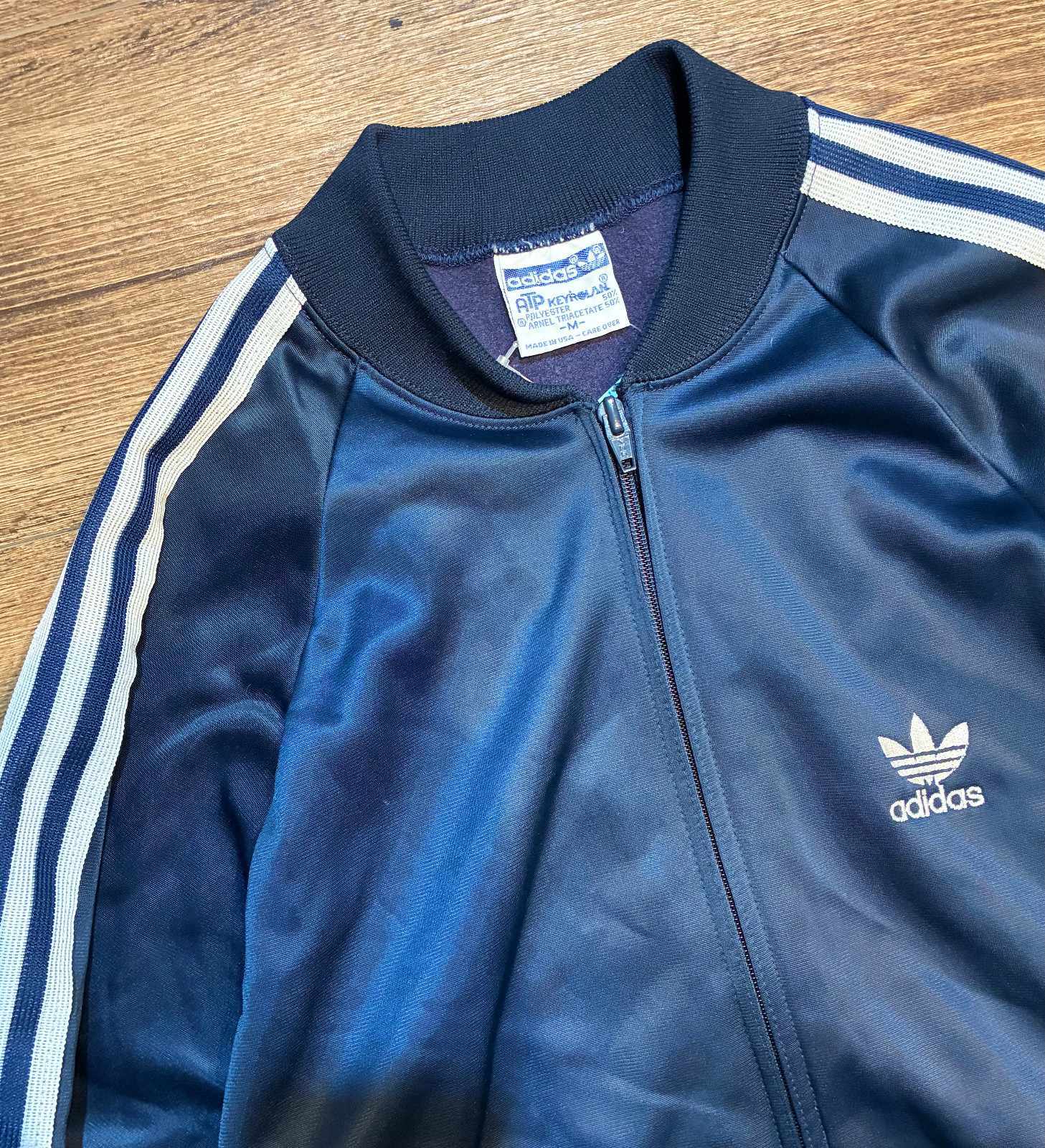 80's USA製【アディダス】adidas【ビンテージ】【紺×白ライン】【ATP