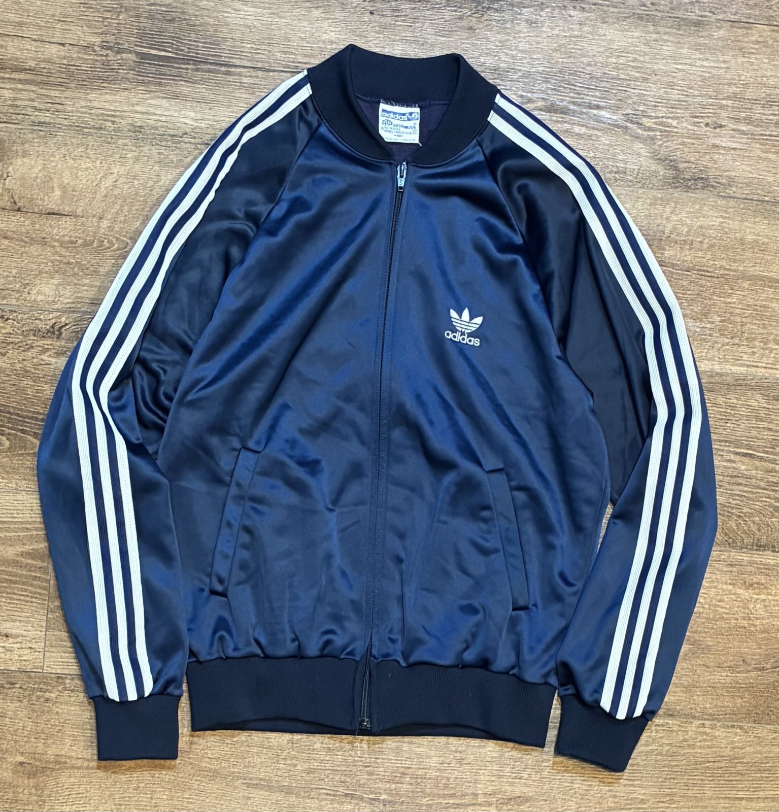 80's USA製【アディダス】adidas【ビンテージ】【紺×白ライン】【ATP