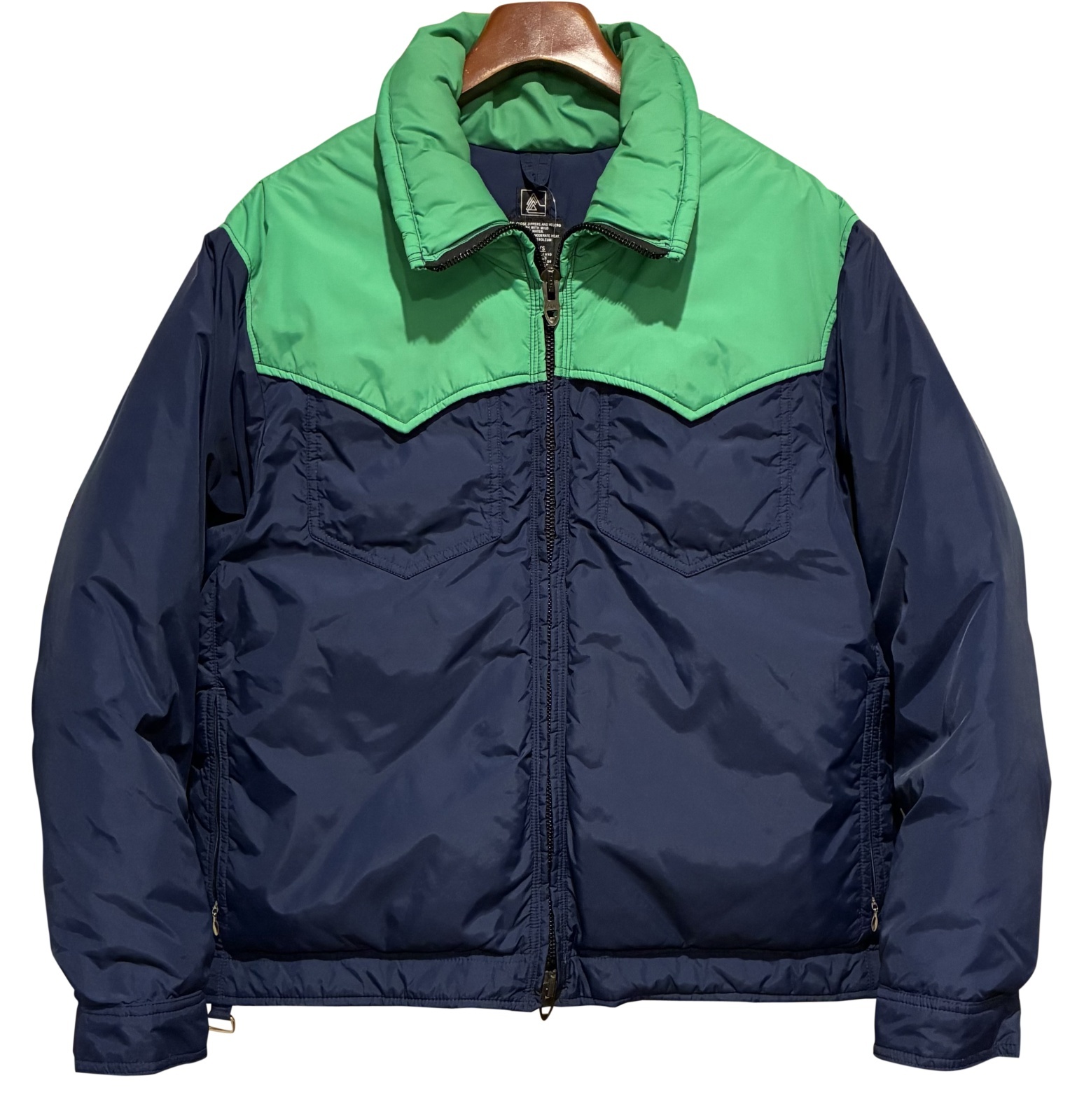 程度良好!! 80's USA製【ALTRA】アルトラ【紺x緑】【ダウンジャケット