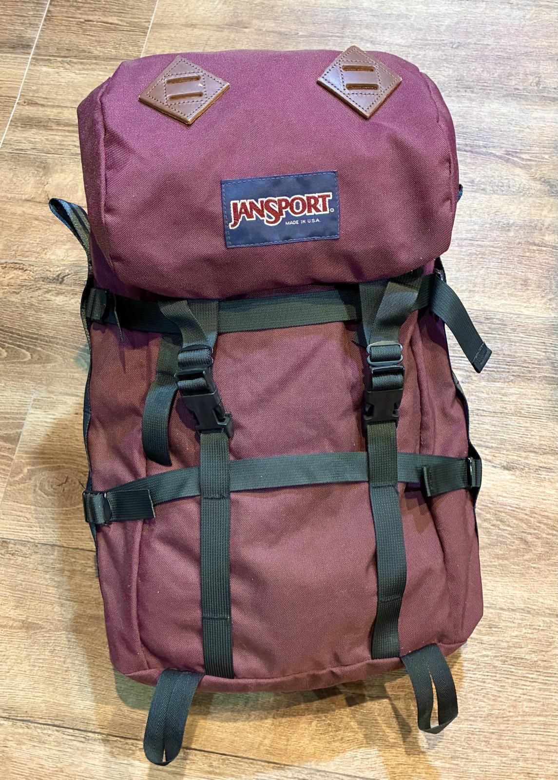 90's【ビンテージ】【USA製】【jansport】ジャンスポーツ【エンジ
