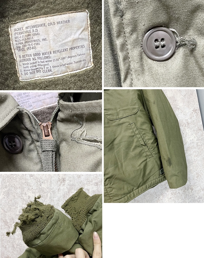 70's【米軍実物】【ビンテージ】U.S.NAVY【A-2】【デッキジャケット