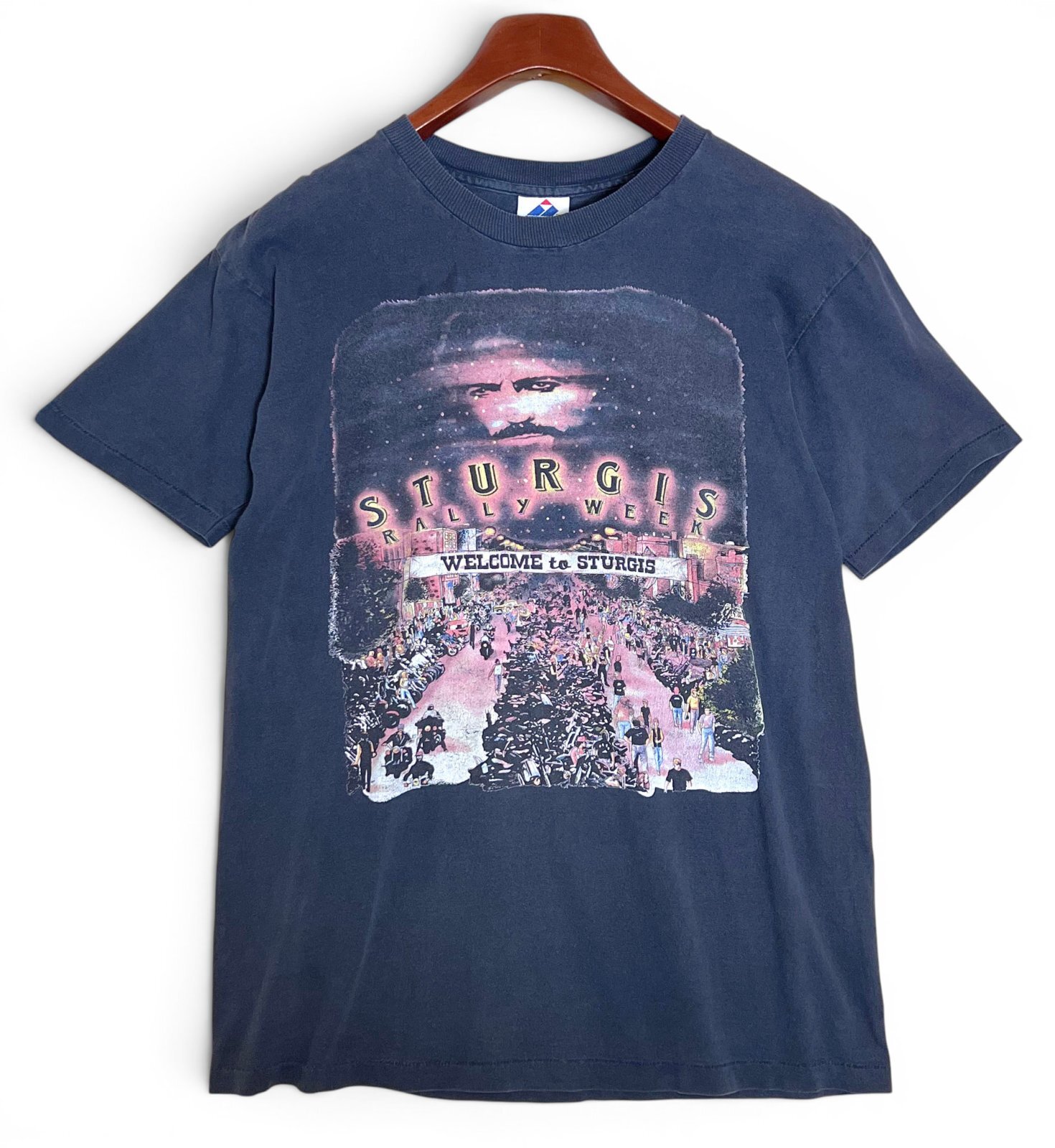 90's】【ビンテージ】【USA製】【STURGIS RALLY WEEK】グレー【バイクT